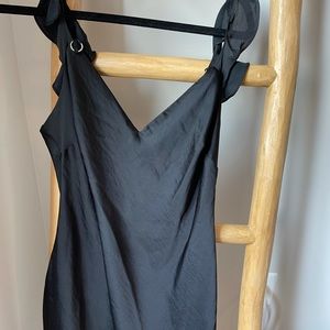 Free People Black silk mini dress